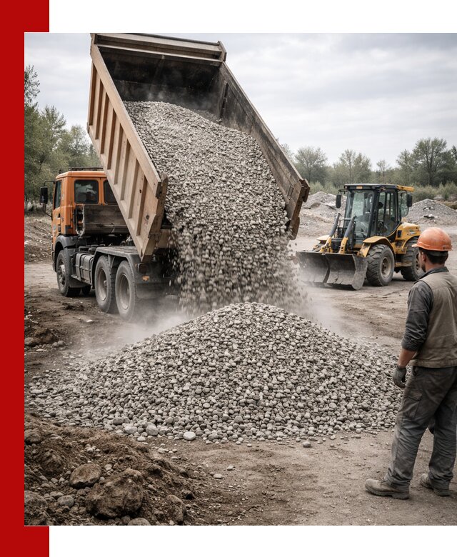 Доставка щебня в Видном крупными и мелкими фракциями