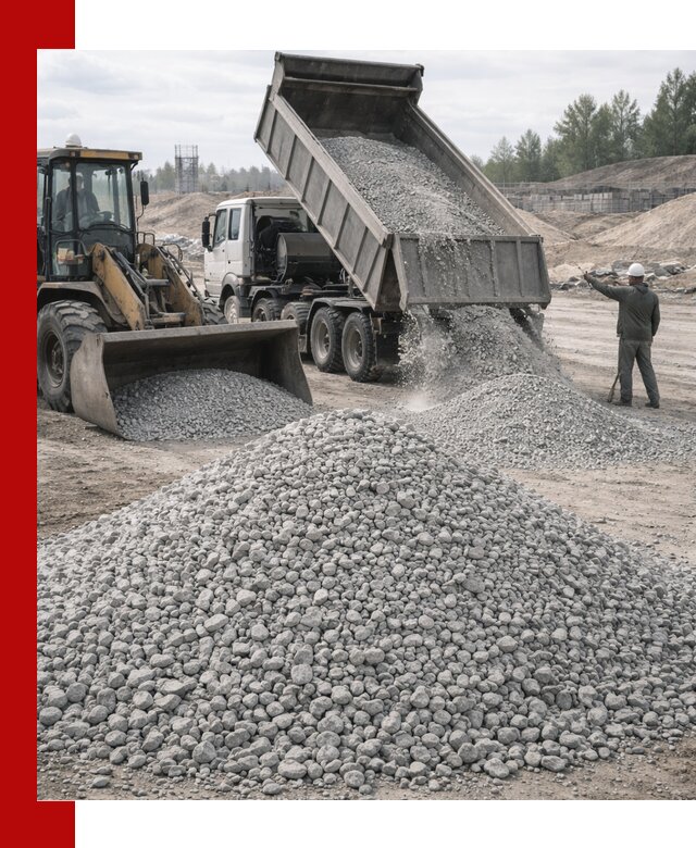 Доставка известнякового щебня фр. 5–20 в Видном