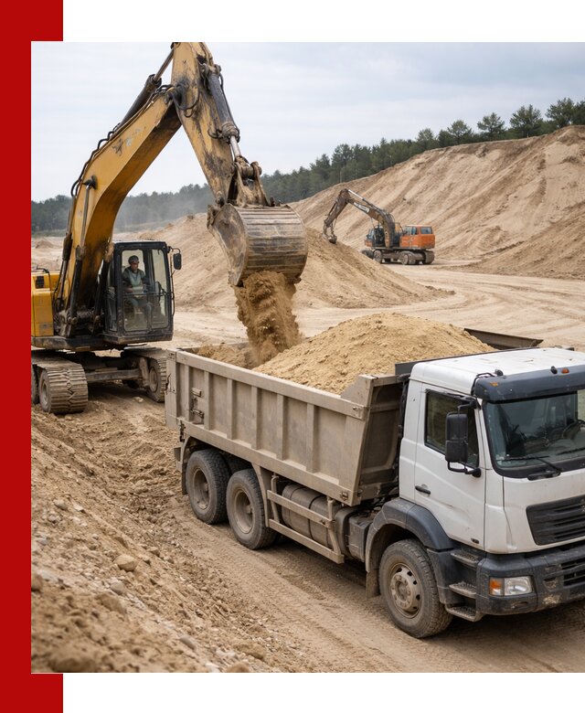 Доставка карьерного песка с самосвалами и разгрузкой в Видном