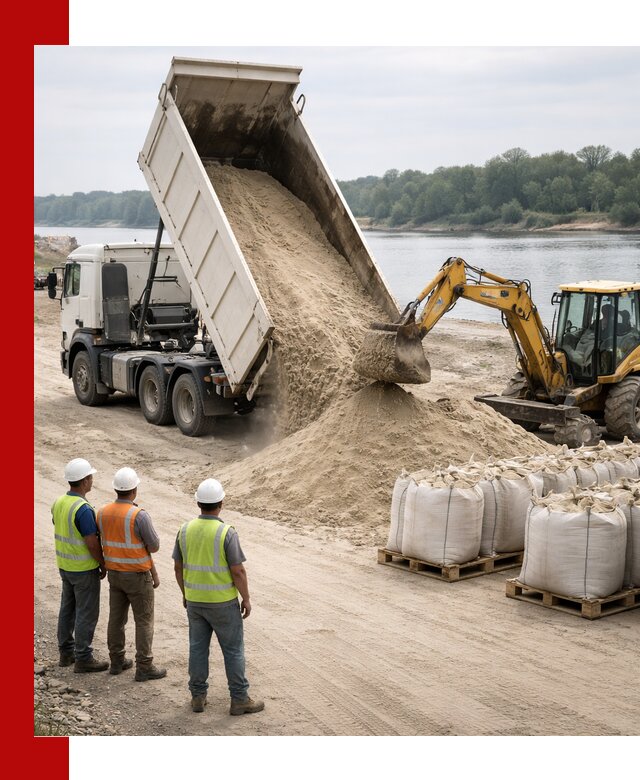 Доставка речного песка в Видном самосвалами и погрузкой