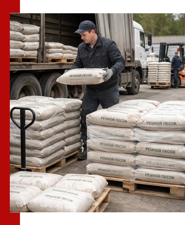 Речной песок в мешках с доставкой в Видном