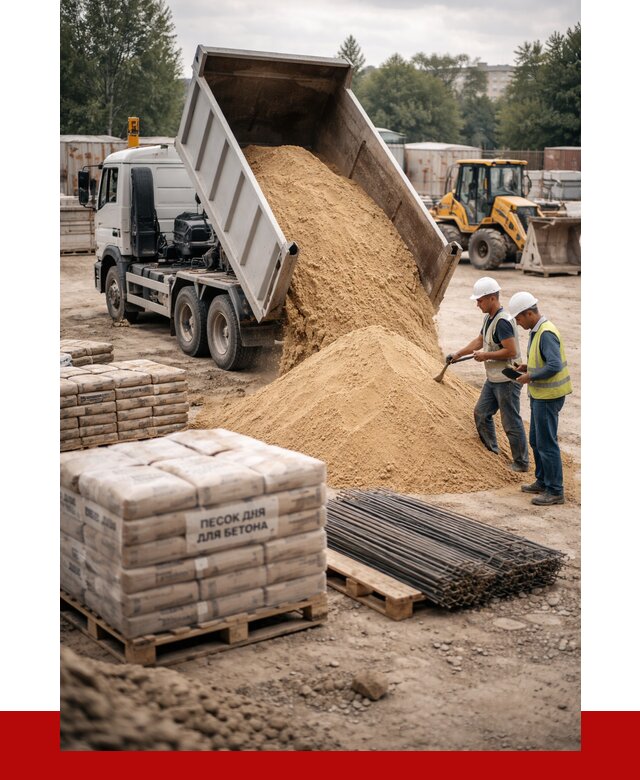 Песок для бетона в Видном от 2588 р. с доставкой, ПРОНЕРУДВдн