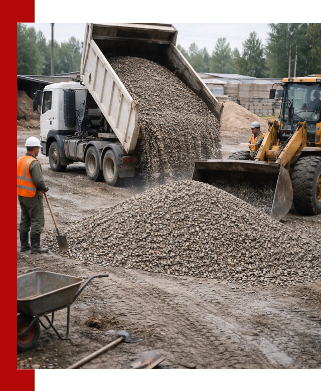 Мытый гравий с доставкой в Видном от карьера до участка