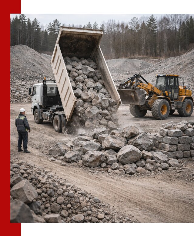 Доставка и продажа бутового гранитного камня в Видном