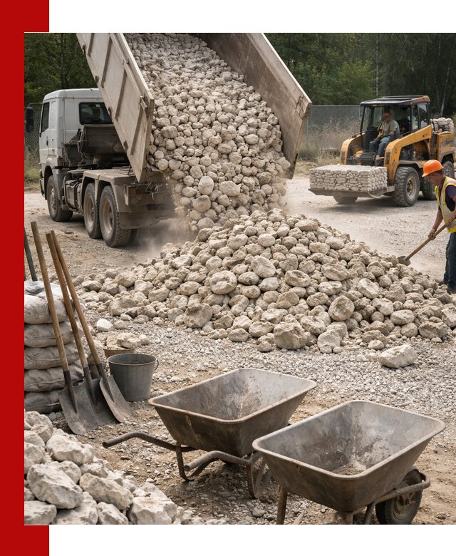 Доставка и продажа бутового известнякового камня в Видном