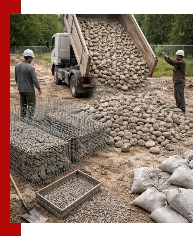 Камень для габионов фракция 70–151 в Видном