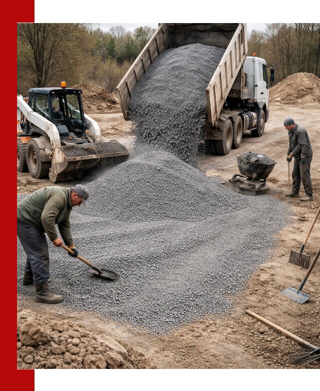 Отсев для подсыпки в Видном — доставка и подсыпка на участок