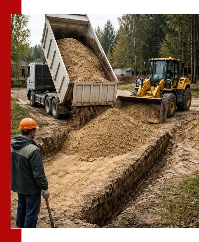 Доставка песчаного грунта в Видном для строительных работ
