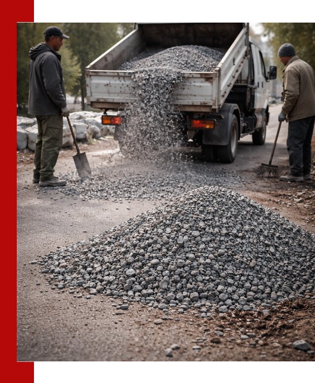 Гранитная крошка для посыпки дорог и тротуаров в Видном