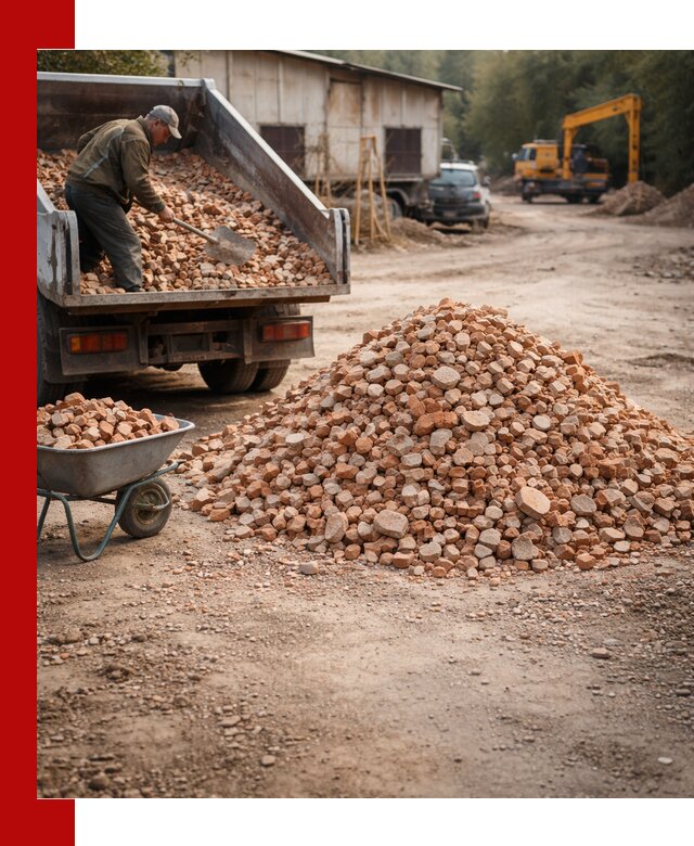 Доставка и подушка из боя кирпича с разгрузкой в Видном