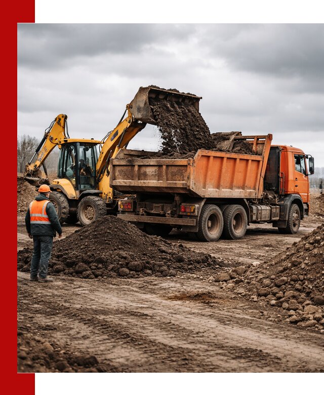 Вывоз грунта и строительного мусора в Видном грузовыми самосвалами