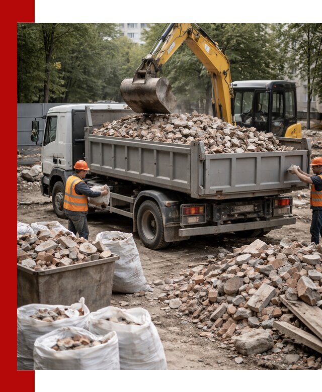 Вывоз строительного мусора в Видном с самосвалами и контейнерами