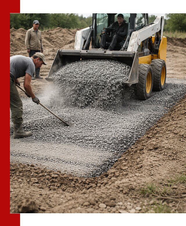 Устройство щебеночной подушки в Видном для дорог и фундаментов